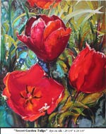 Secret Garden-Tulips, Dye on Silk